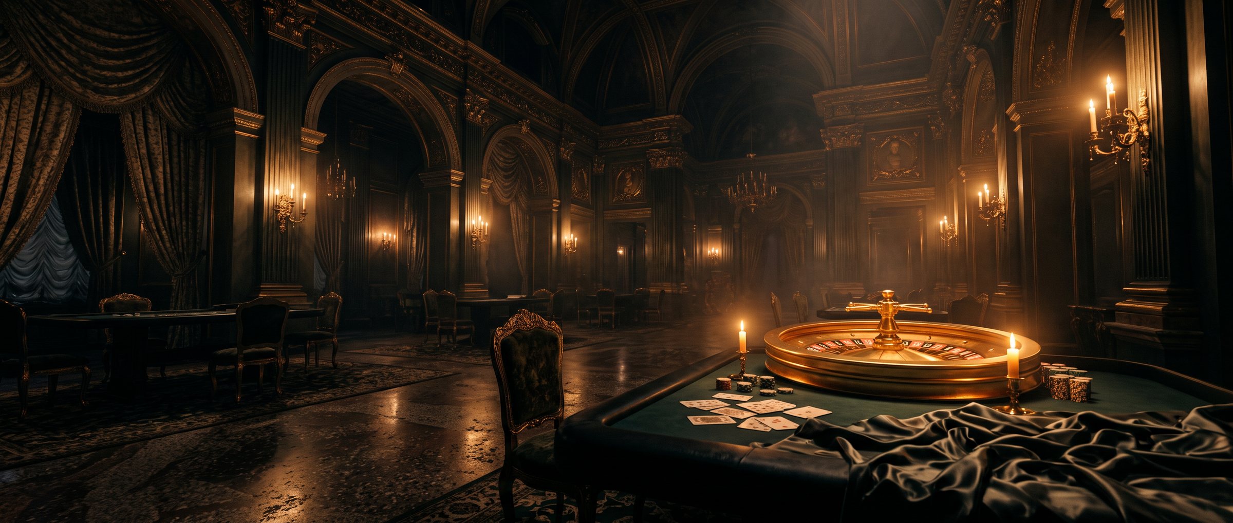 Probatum — Venetian casino interior with a glowing gold roulette wheel